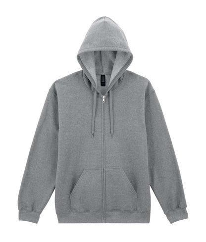 SOFTSTYLE™ MIDWEIGHT FLEECE ADULT FULL ZIP HOODED SWEATSHIRT in RS Sport Grey | utt:12ecc6e6760a