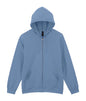 SOFTSTYLE™ MIDWEIGHT FLEECE ADULT FULL ZIP HOODED SWEATSHIRT in Stone Blue | utt:ed886a115381