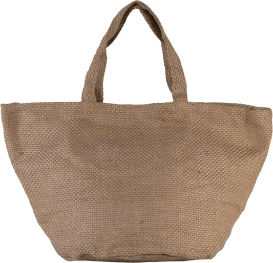 100% NATURAL YARN DYED JUTE BAG in Natural/Cappuccino | utt:f52cf775183b