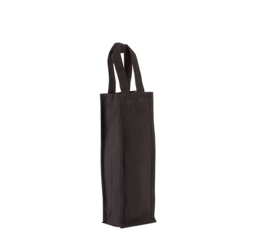 COTTON CANVAS BOTTLE BAG in Black | utt:4265c79a286b