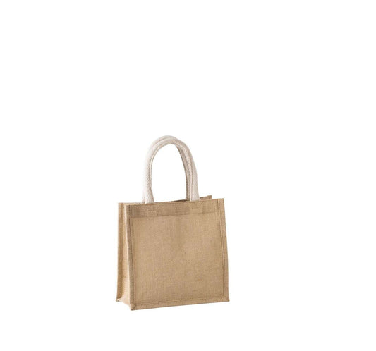 JUTE CANVAS TOTE - SMALL in Natural | utt:a7d4baf8acba