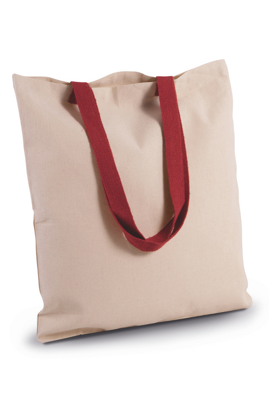 Flat Canvas Shopper With Contrast Handle - Kimood