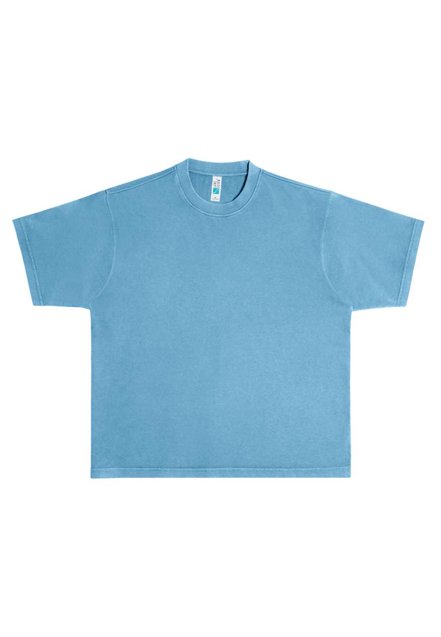 Urban Heavy Tee Garment Dyed in Pigment Pebble Blue