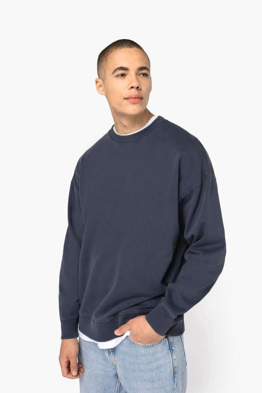 UNISEX WASHED EFFECT OVERSIZE ROUND NECK SWEATSHIRT - Native Spirit (1 of 8) | utt:7fb1813367c1