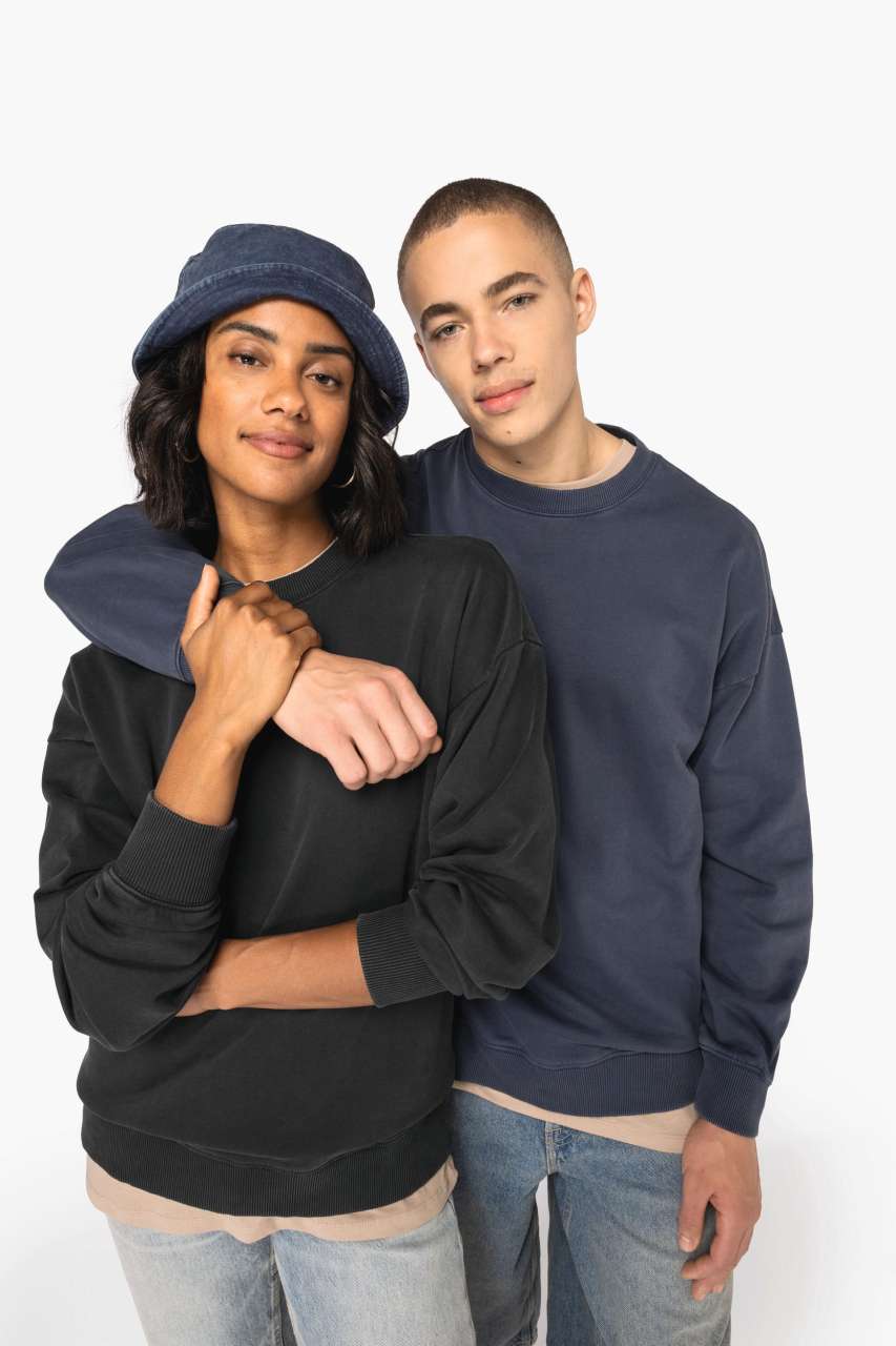 Unisex Washed Effect Oversize Round Neck Sweatshirt - Native Spirit (7 of 8)