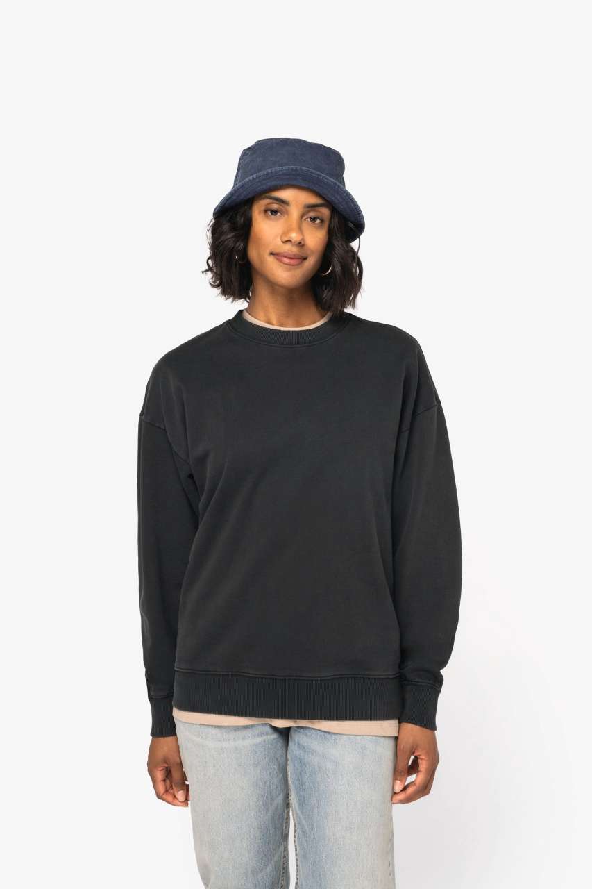 Unisex Washed Effect Oversize Round Neck Sweatshirt - Native Spirit (8 of 8)