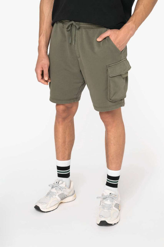 Men’s French Terry Washed Effect Cargo Shorts - Native Spirit (1 of 6)