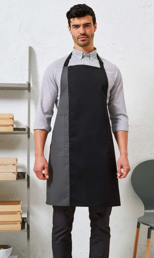 'colours Collection’ Contrast Bib Apron - Premier