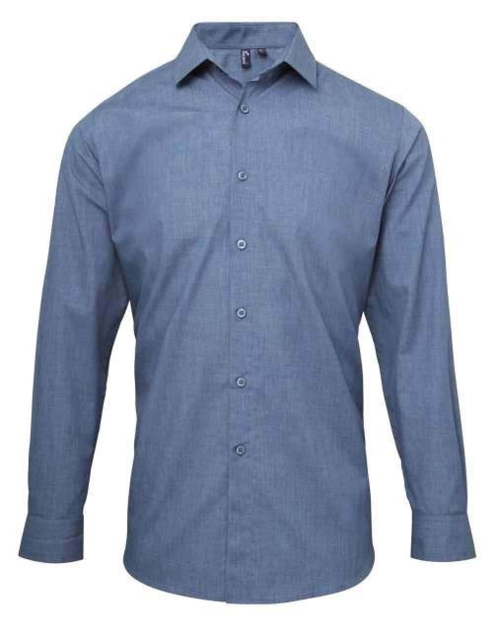 MEN'S CROSS-DYE ROLL SLEEVE POPLIN BAR SHIRT - Premier | utt:518bb2bae75d