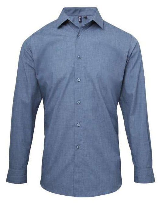 MEN'S CROSS-DYE ROLL SLEEVE POPLIN BAR SHIRT - Premier | utt:518bb2bae75d