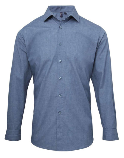 MEN'S CROSS-DYE ROLL SLEEVE POPLIN BAR SHIRT in Indigo Denim | utt:5cf36327deee
