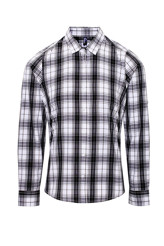 'GINMILL' CHECK - WOMEN'S LONG SLEEVE COTTON SHIRT - Premier | utt:dc152b42bc15