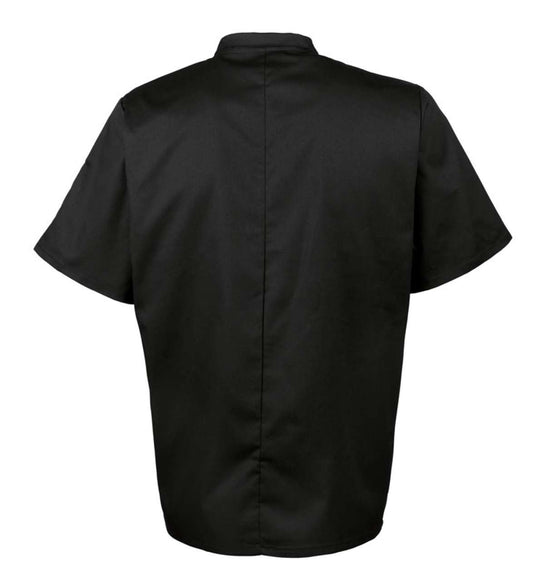 Short Sleeve Chef's Jacket in Black