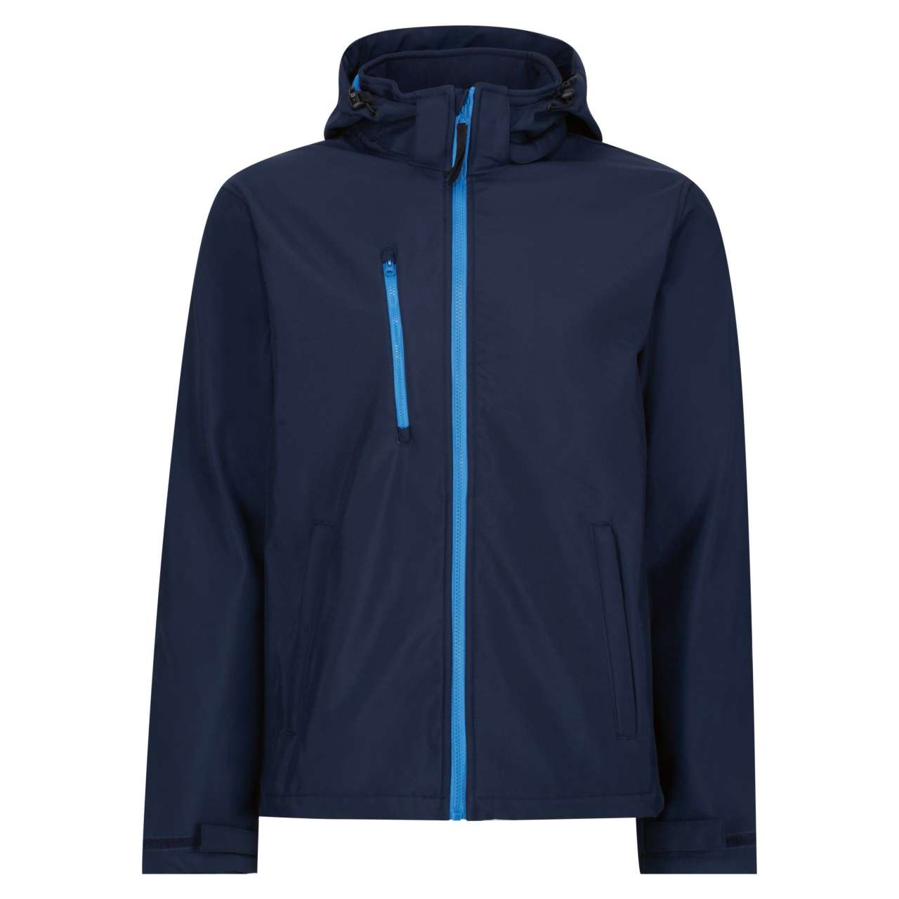 VENTURER 3 LAYER HOODED PRINTABLE SOFTSHELL JACKET in Navy/Navy | utt:39295fa84e86