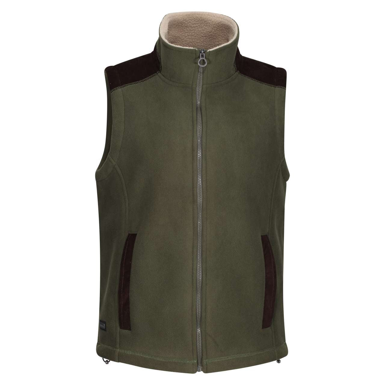 FAVERSHAM FLEECE BODYWARMER in Dark Khaki | utt:3e31df218b75
