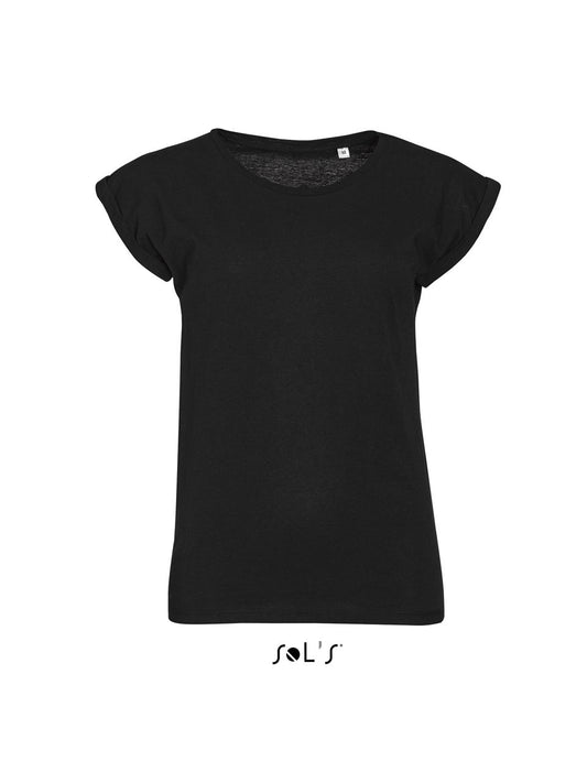 Sol's Melba - Women’s Round Neck T-Shirt in Deep Black