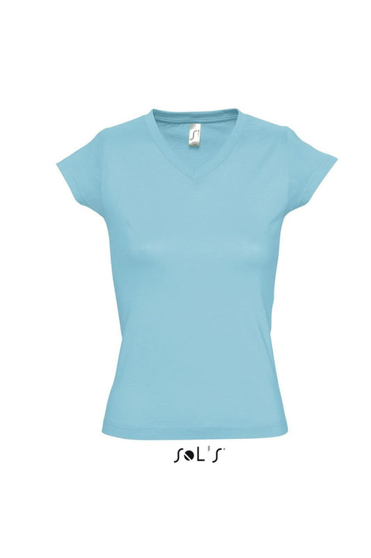 SOL'S MOON - WOMEN’S V-NECK T-SHIRT in Atoll Blue | utt:9d7d7e6796c4