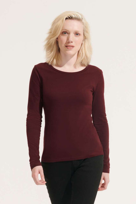 SOL'S MAJESTIC - WOMEN'S ROUND COLLAR LONG SLEEVE T-SHIRT - SOL'S (1 of 2) | utt:7b848577d6b7