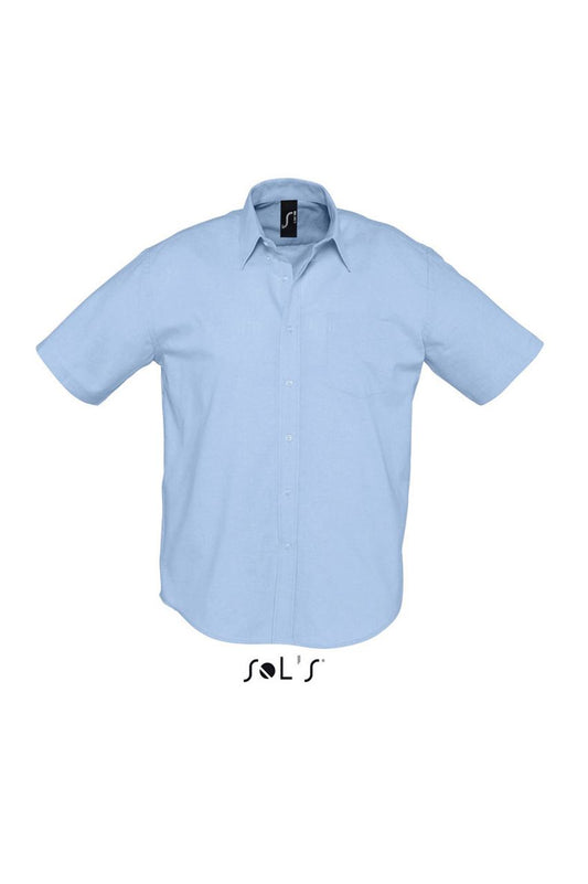 Sol's Brisbane - Short Sleeve Oxford Men's Shirt in Sky Blue | utt:a6c1b4c47a29
