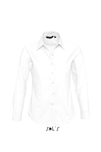 Sol's Embassy - Long Sleeve Oxford Women's Shirt in White | utt:4988b48520b7