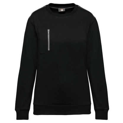 UNISEX DAYTODAY CONTRASTING POCKET SWEATSHIRT in Black/Silver | utt:29ae74e2ce95