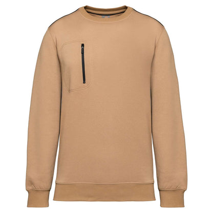 UNISEX DAYTODAY CONTRASTING POCKET SWEATSHIRT in Camel/Black | utt:637c3f1020c5