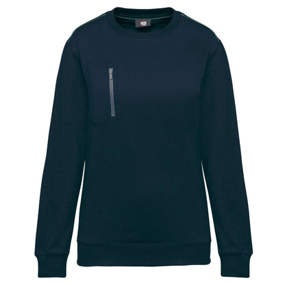 UNISEX DAYTODAY CONTRASTING POCKET SWEATSHIRT in Navy/Silver | utt:81ad000af75b