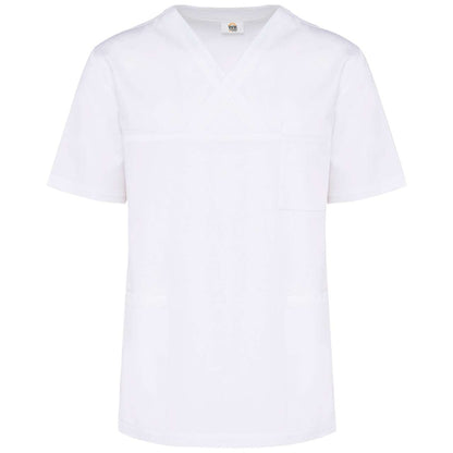 UNISEX SHORT SLEEVE COTTON TUNIC in White | utt:72eb6238241c